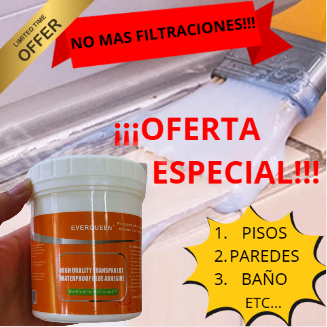 2x1 Sellador Impermeable TRANSPARENTE 300g(C/U) - NO MAS FILTRACIONES!!!